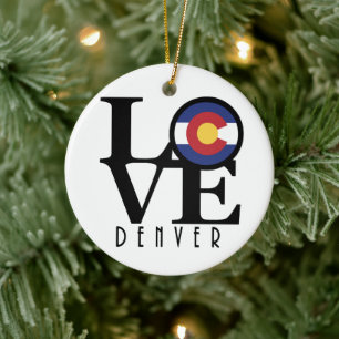 LOVE Denver Colorado Ceramic Ornament