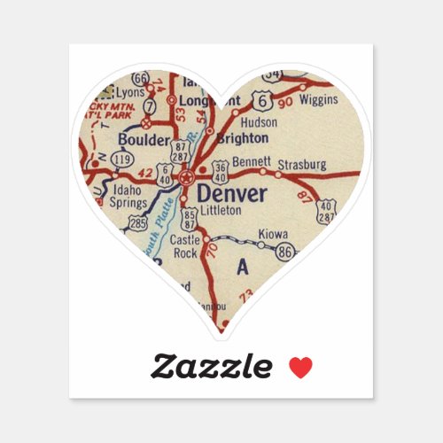 Love Denver Vintage Map Sticker