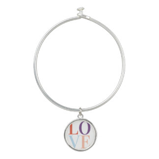 Love design charm, colorful sayi g Bangle Bracelet