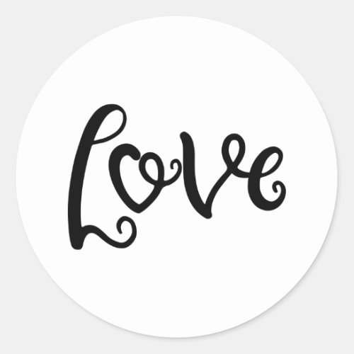 Love Design With A Word Love On It Classic Round Sticker