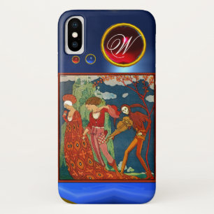 LOVE ,DESIRE AND DEATH RED GEM STONE MONOGRAM iPhone X CASE