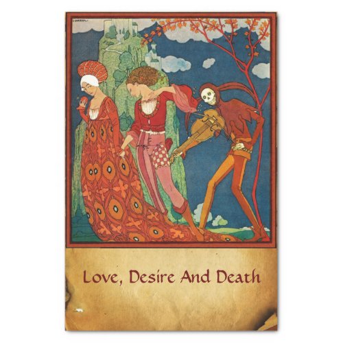 LOVE DESIRE AND DEATH Valentines Day Parchment Tissue Paper