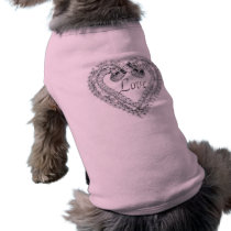 Love Diamond Heart Dog Shirt