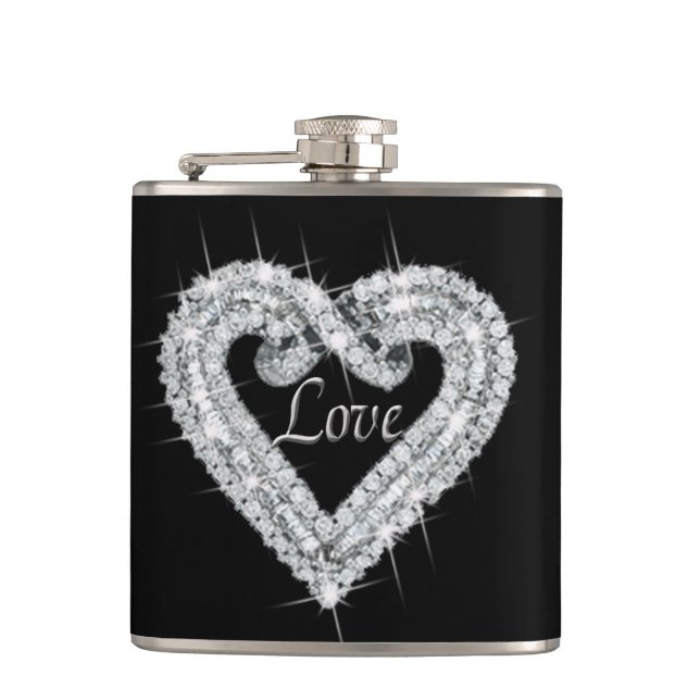 Love Diamond Heart Flask (Front)