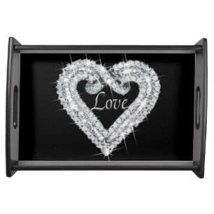 Love Diamond Heart Serving Tray