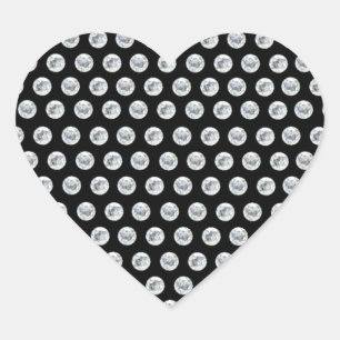 Love-Diamonds black bg Heart Sticker