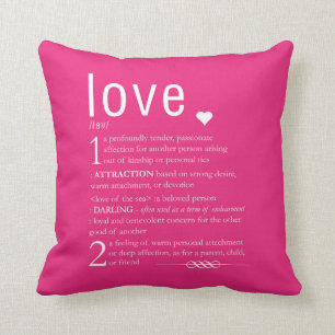 Love Dictionary Definition Valentine Typography Throw Pillow