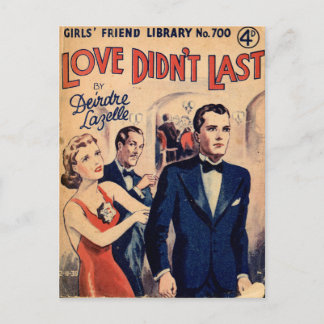 Love Didn't Last vintage romance magazine postcard