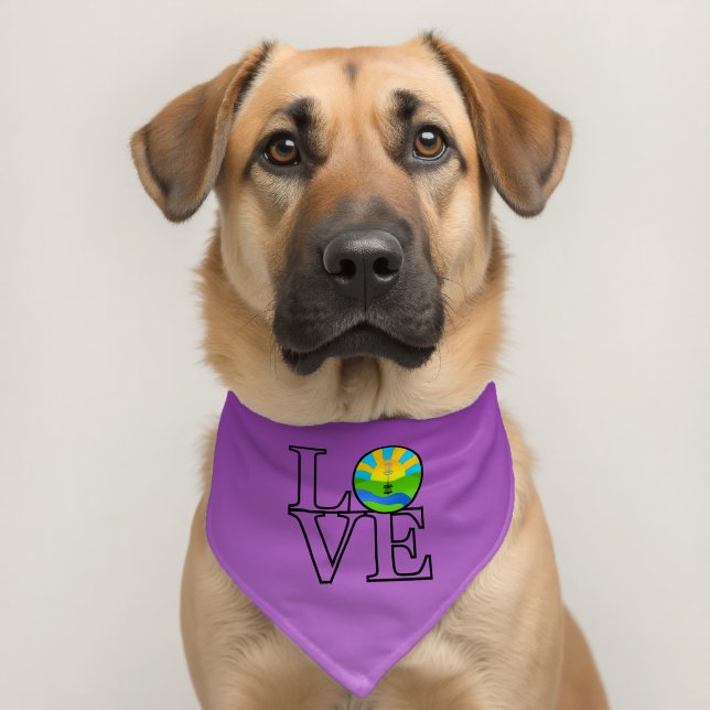 Love Disc Golf Basket Pet Bandana Collar (Dog 2)