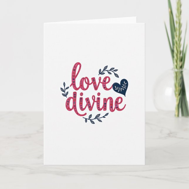 Love Divine Artful Script Card (Front)