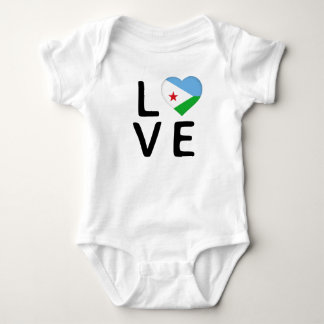Love - Djibouti Flag Baby Bodysuit