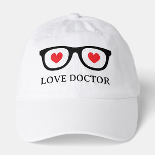 Love doctor hat with funny spectacles logo