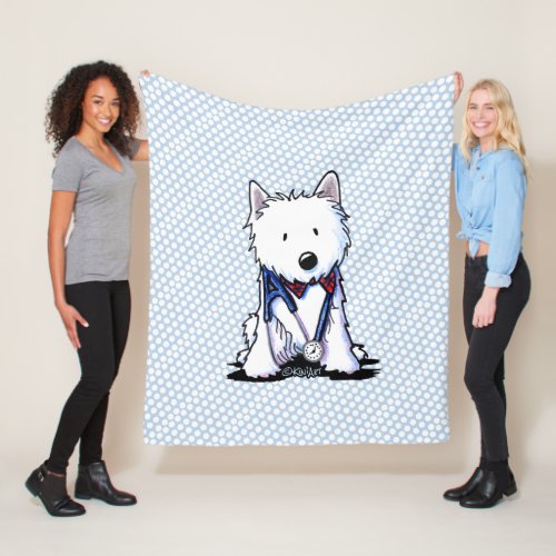 Love Doctor Westie Dotted Throw Blanket