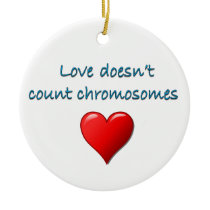 Love Doesn't Count Chromosomes, Christmas Ceramic Ornament