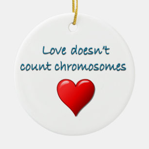 Love Doesn't Count Chromosomes, Christmas Ceramic Ornament