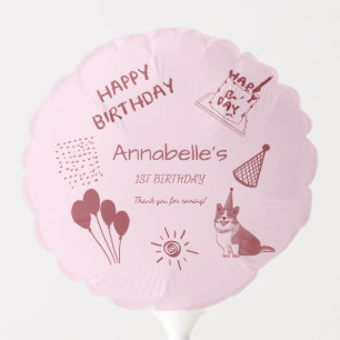 Love Dog 1st Birthday – Cute Puppy, Balloons