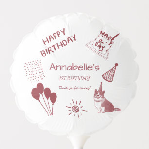 Love Dog 1st Birthday – Cute Puppy, Balloons