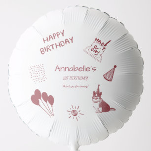 Love Dog 1st Birthday – Cute Puppy, Balloons