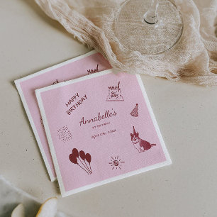 Love Dog 1st Birthday – Cute Puppy, Balloons Napkins