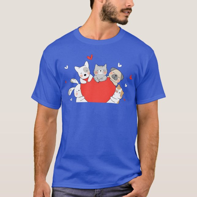 Love Dog Cat friend T-Shirt (Front)