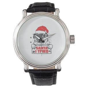 Love Dog Christmas Pajamas Santa I Tried Naughty P Watch