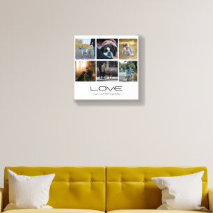 Love Dog Family Portrait Collage Design Acrylic Photo Tile