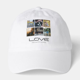 Love Dog Family Portrait Collage Design Hat