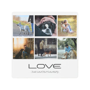 Love Dog Family Portrait Collage Design Metal Print