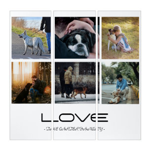 Love Dog Family Portrait Collage Design Triptych