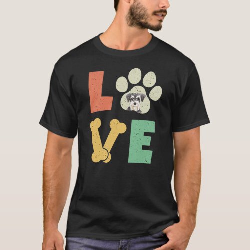 Love Dog Miniature Schnauzer Dog Lover Dog Breed  T_Shirt