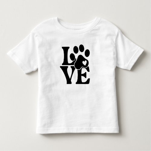 Love Dog Paw Print Toddler T_shirt