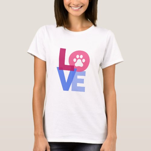 LOVE Dog Paw T_Shirt