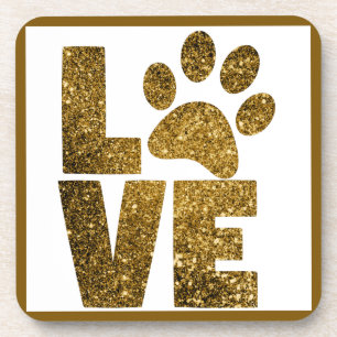 Love Dog Paws Pet Beverage Coaster