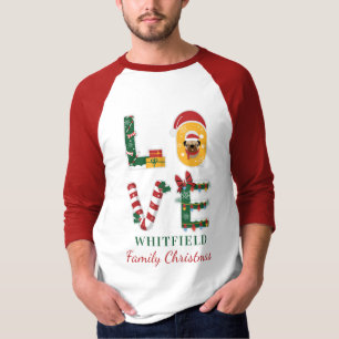 LOVE Dog Personalized Christmas Matching Family T-Shirt