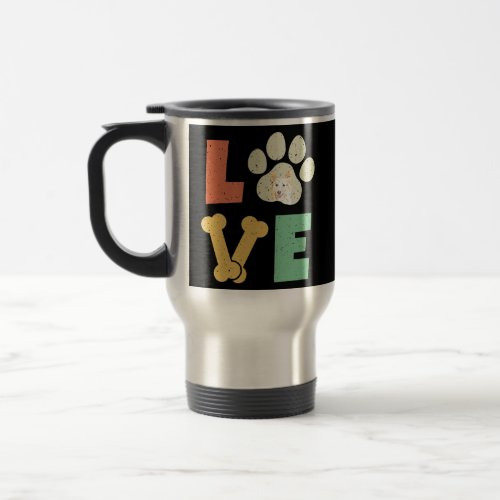 Love Dog White Collie Dog Lover Dog Breed  Travel Mug