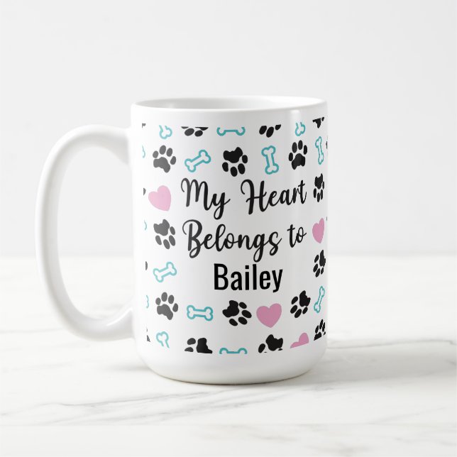 Love dogs Custom Name Photo Mug Gift (Left)