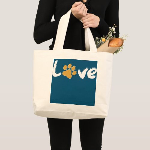 Love Dogs Foot Dogs Animal Lover Mothers Day  Large Tote Bag