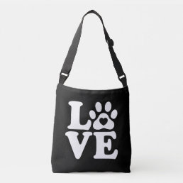 Love Dogs Paw Print  Crossbody Bag