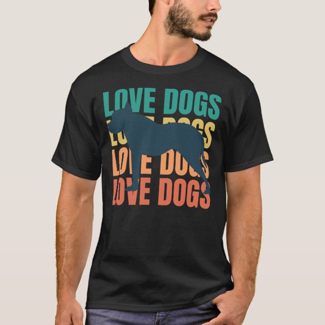 Love Dogs Retro Pit Bull Terrier Lover Owner T-Shirt (Front)