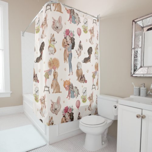 Love Dogs Shower Curtain
