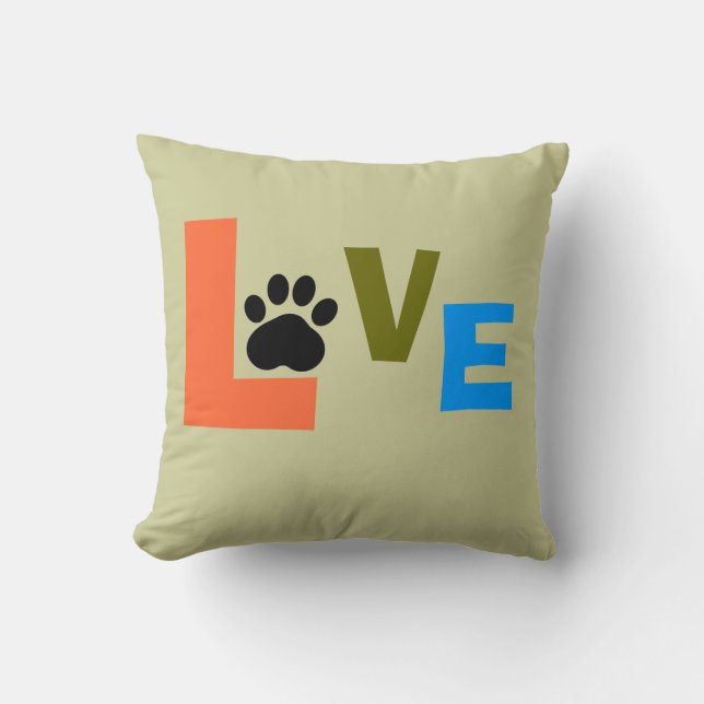 LOVE DOGS THROW PILLOW (Front)