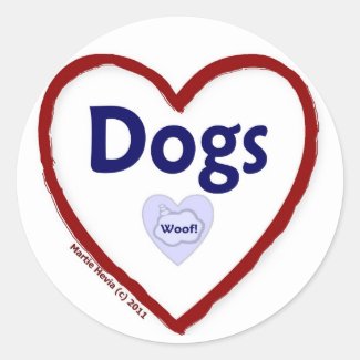 Love Dogs (Woof) Classic Round Sticker