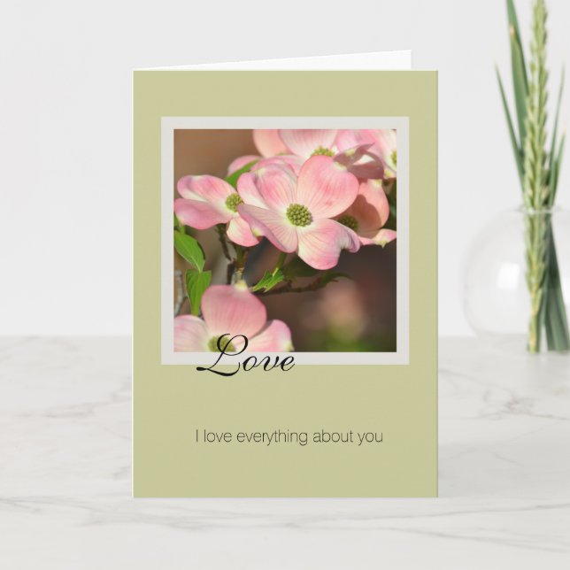Love Dogwood Flowers Card (Front)