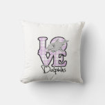 Love Dolphins Throw Pillow at Zazzle