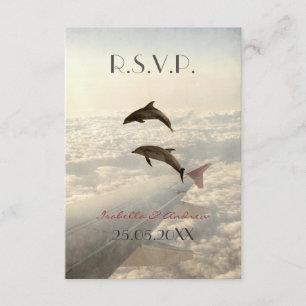 Love Dolphins - wedding RSVP Card