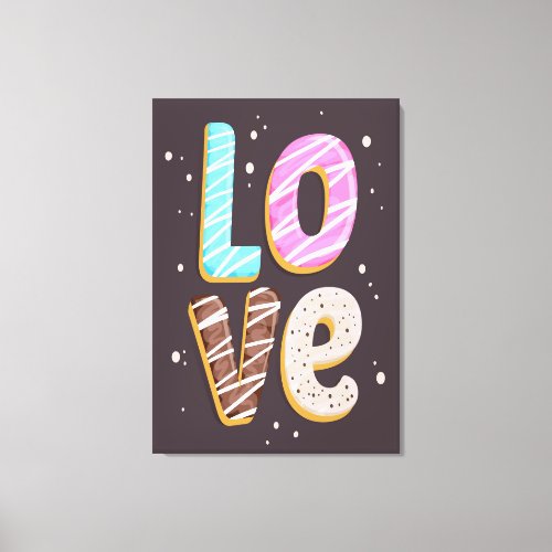 Love Donut Type Canvas Print