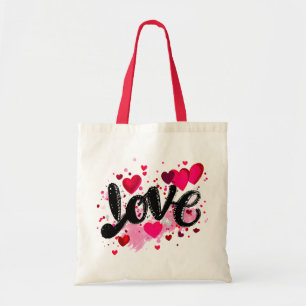 Love doodle art valentine tote bag