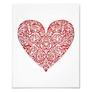 Love Doodle Heart Abstract Art, No 02 Photo Print