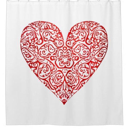 Love Doodle Heart Abstract Art No 02 Shower Curtain