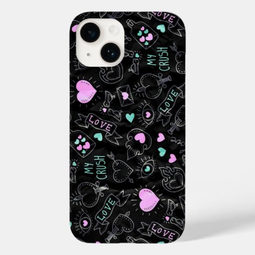 Love Doodle_ Hearts and Pastel Design  Case_Mate iPhone 14 Case